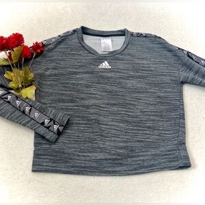 Adidas Grey Essentials French Terry Cropped Sweatshirt- Small